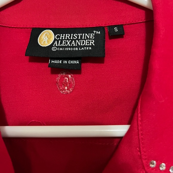 CHRISTINE ALEXANDER RED WESTERNWEAR JACKET EMBELISHED W/RHINESTONES SIZE SMALL - Picture 7 of 8